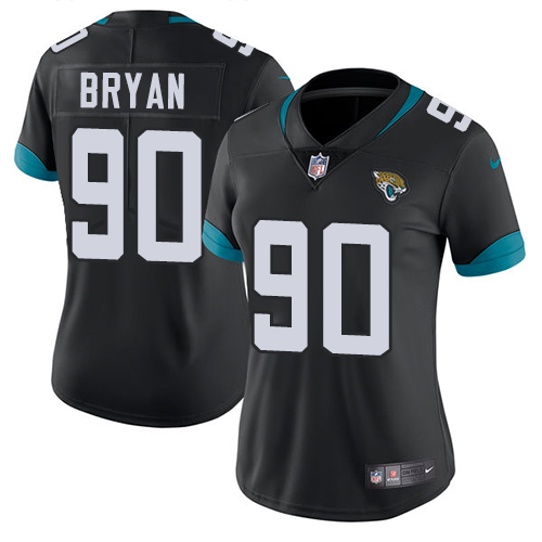 Nike Jacksonville Jaguars 90 Taven Bryan Black Team Color Women Stitched NFL Vapor Untouchable Limited Jersey